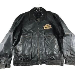 Vintage Harley Davidson Leather Jacket Mens XL HOG Patch THRASHED REPAIR 90s